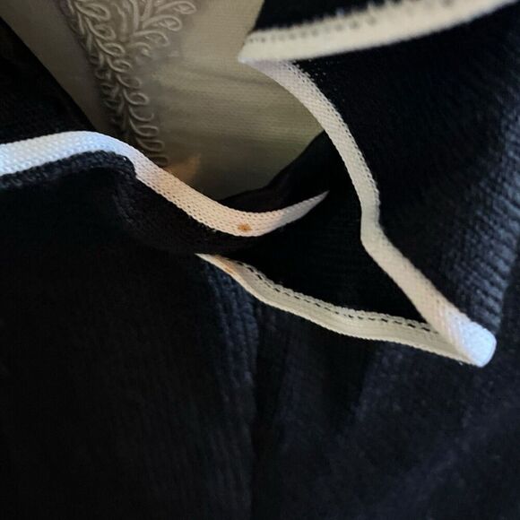 St John Collection By Marie Gray Knit Flutter Sleeve Ruffle Hem Dress Black US 2 - Picture 5 of 11